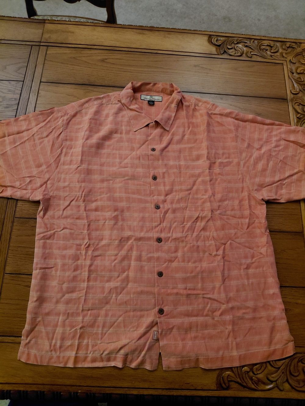 Tommy Bahama Coral Plaid Short-Sleeve Button-Down Shirt